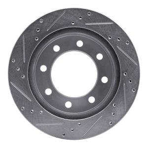 Dodge Ram 3500 Brake Rotor (1) - Front Right - R1 Concepts - Drilled & Slotted - Silver - `00-`02